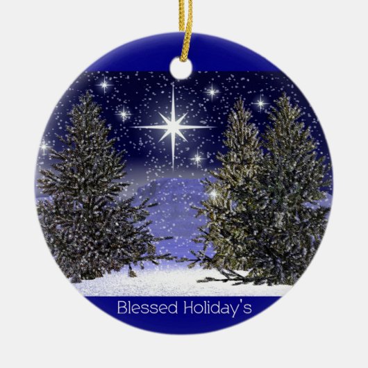 賛美された休日の挨拶 セラミックオーナメント (正面)