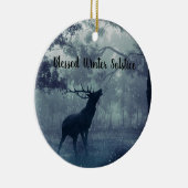 賛美された冬至の森林雄鹿 セラミックオーナメント (右)