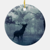 賛美された冬至の森林雄鹿 セラミックオーナメント (裏面)