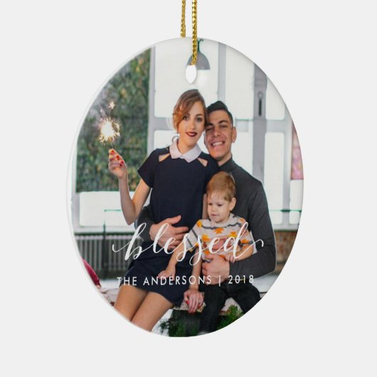 賛美された家族のクリスマスのオーナメント セラミックオーナメント (右)