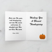 賛美された感謝祭カード-賛美歌の100:4 -カボチャ シーズンカード (内部)