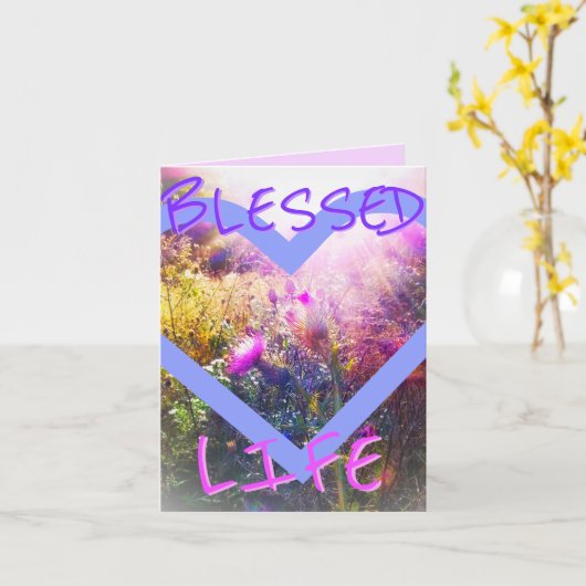 賛美された生命小さい挨拶状 カード (黄色い花)