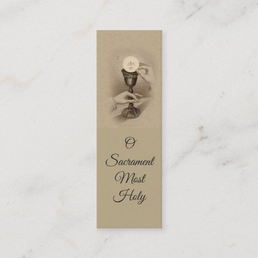 賛美された秘跡の聖餐式の小型神聖なカード スキニー名刺 (正面)