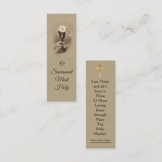 賛美された秘跡の聖餐式の小型神聖なカード スキニー名刺 (正面/裏面)