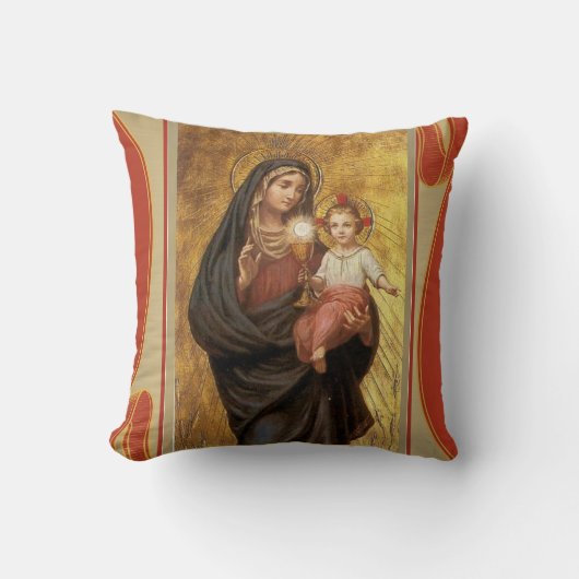 賛美された秘跡聖母マリアJesuの私達の女性 クッション (正面)
