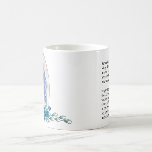 賛美された聖母マリアによってはMemorareの祈りの言葉が開花します コーヒーマグカップ (中央)