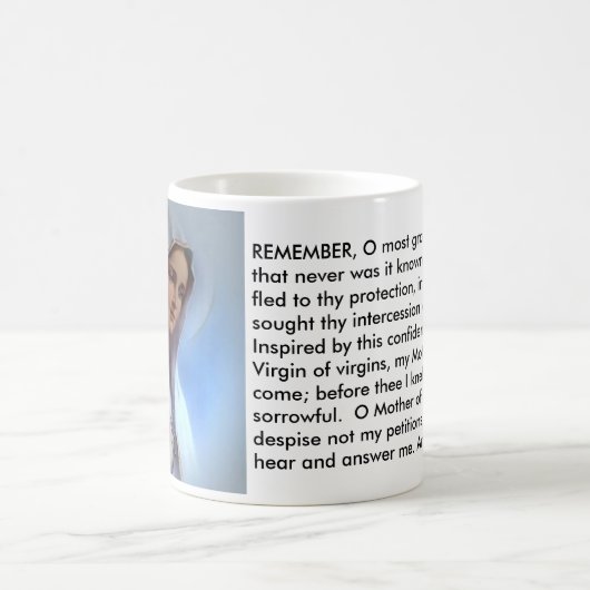 賛美された聖母マリアのカトリック教のマグ コーヒーマグカップ (中央)