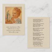 賛美された聖母マリアのカトリック教のヴィンテージの詩カード 名刺 (正面/裏面)