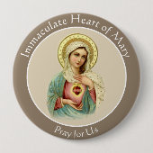 賛美された聖母マリアの完全なハートのカトリック教徒 缶バッジ (正面)