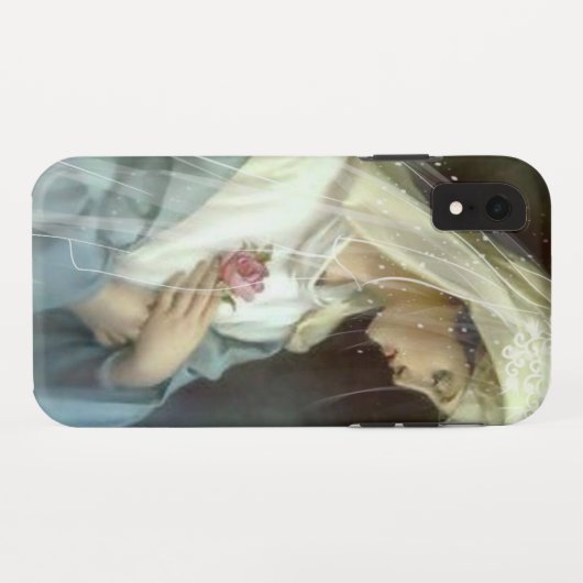 賛美された聖母マリアの神秘的なバラのカトリック教徒 Case-Mate iPhoneケース (裏面(横))