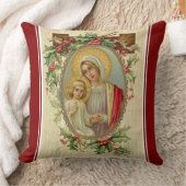 賛美された聖母マリアイエス・キリストのクリスマスのヴィンテージ クッション (ブランケット)