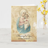 賛美された聖母マリアイエス・キリストの卒業の開始 カード (黄色い花)