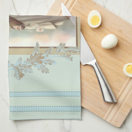 賛美された聖母マリアカルメル山イエス・キリスト キッチンタオル (四つ折り)