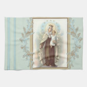 賛美された聖母マリアカルメル山イエス・キリスト キッチンタオル (横)