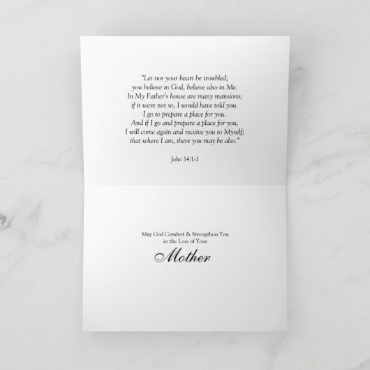 賛美された記憶母悔やみや弔慰 カード (内部)