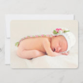 賛美された金ゴールドの紙吹雪の写真の誕生の発表 案内状 (裏面)