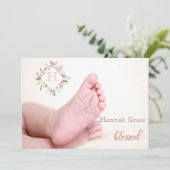 賛美された|の女の赤ちゃんの誕生の発表 招待状 (スタンド正面)