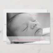 賛美された|の女の赤ちゃんの誕生の発表 招待状 (裏面)