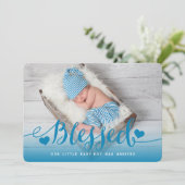 賛美された|の青い男の赤ちゃんの誕生の発表 案内状 (スタンド正面)