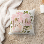 賛美された/赤面のピンクの水彩画の花柄のシャクヤク クッション (ブランケット)