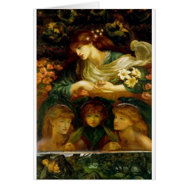 賛美されたDamozel -郵便はがき (正面)