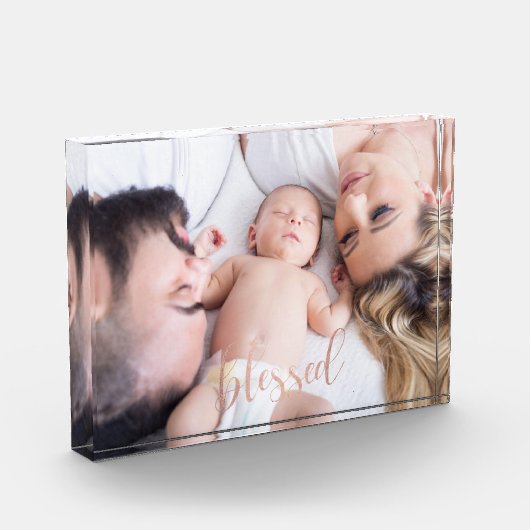 賛美されるばら色の金ゴールドの原稿 フォトブロック (左)