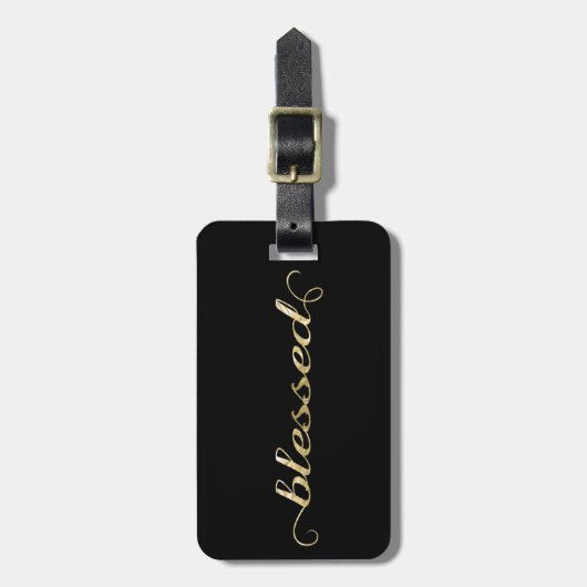 賛美される、金ゴールドのホイル一見の感動的な感謝した ラゲッジタグ (正面縦)