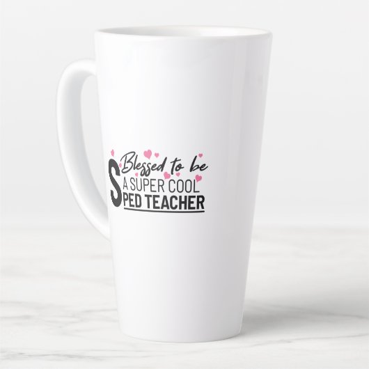 賛美すごいカッコいい先生ことわざ カフェラテマグ (左アングル)