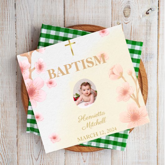 「賛美そしてバプテスマを受けた：思い出すべき日」 スタンダードカクテルナプキン