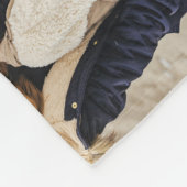 賛美と感謝の写真コラージュのマルーン フリースブランケット (角)