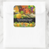 賛美と感謝祭秋スクエアステッカー スクエアシール (バッグ)