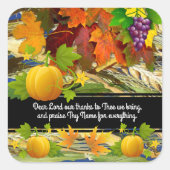 賛美と感謝祭秋スクエアステッカー スクエアシール (正面)