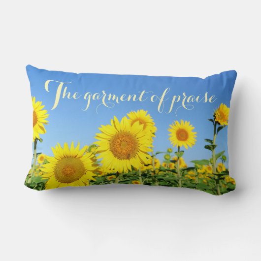 賛美の衣イザヤ61:3聖書の詩の枕 ランバークッション (裏面)