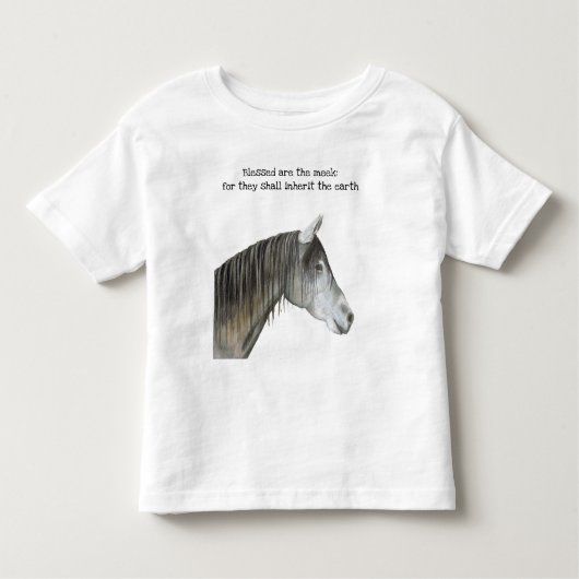 賛美はおとなしい馬の幼児のTシャツか トドラーTシャツ (正面)