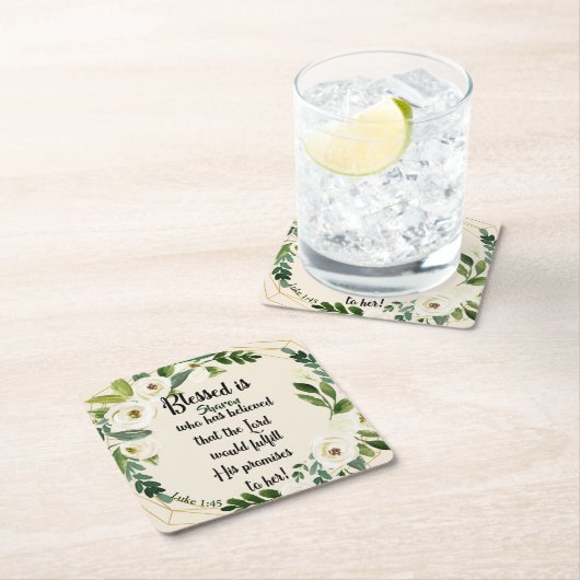 賛美はクリスチャンと称信じする女 スクエアペーパーコースター (インサイチュ)