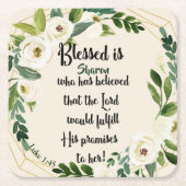 賛美はクリスチャンと称信じする女 スクエアペーパーコースター (正面)