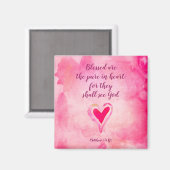 賛美はハートの中で純粋である – マタイ5:8 マグネット (正面/裏面)