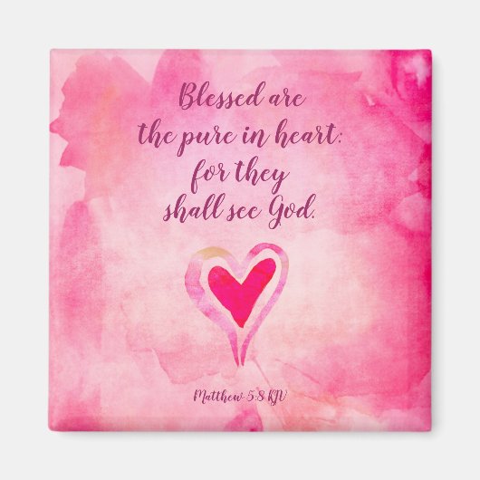 賛美はハートの中で純粋である – マタイ5:8 マグネット (正面)