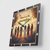 賛美はマタイによる福音書第5章9節 スクエア壁時計 (傾斜)