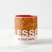 賛美イエスの名において | 赤スタイリッシュグリッター ツートーンマグカップ (中央)