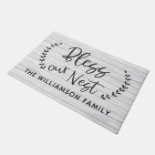 賛美ウエストファームハ素朴ウスローレルファミリー名 ドアマット (アングル)