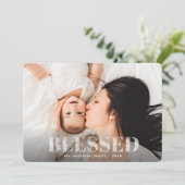 賛美エレガントScript Christmas photo holiday シーズンカード (スタンド正面)