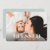 賛美エレガントScript Christmas photo holiday シーズンカード (正面/裏面)