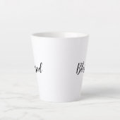 賛美カスタム白黒文字かわいい カフェラテマグ (正面)