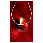 賛美キャンドルフレームレッドフォイルホリデー抱き枕 スモールペーパーバッグ (裏面)