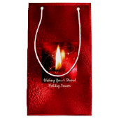 賛美キャンドルフレームレッドフォイルホリデー抱き枕 スモールペーパーバッグ (正面)