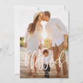 賛美クリスマス休日手書きの脚本写真 シーズンカード (正面)