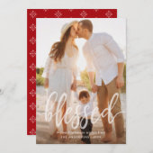 賛美クリスマス休日手書きの脚本写真 シーズンカード (正面/裏面)