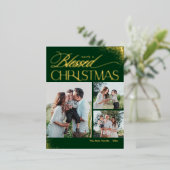 賛美クリスマス箔の祭日はがき 箔シーズンポストカード (立ち正面)