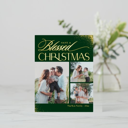 賛美クリスマス箔の祭日はがき 箔シーズンポストカード (立ち正面)